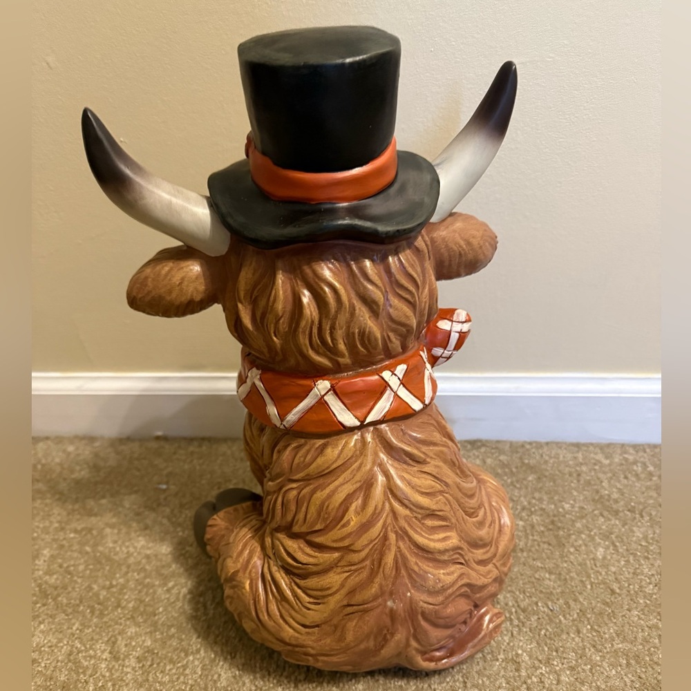 Hobby Lobby Fall Highland Cow Wearing Top Hat With Sunflower Autumn LARGE NEW - Picture 3 of 5